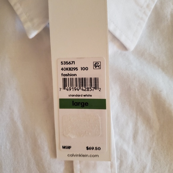 NEW CK Racing Stripe Short Sleeved Dress Shirt - Picture 7 of 7